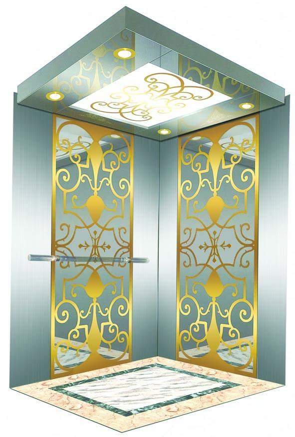 Mẫu cabin innox gương hoa văn 